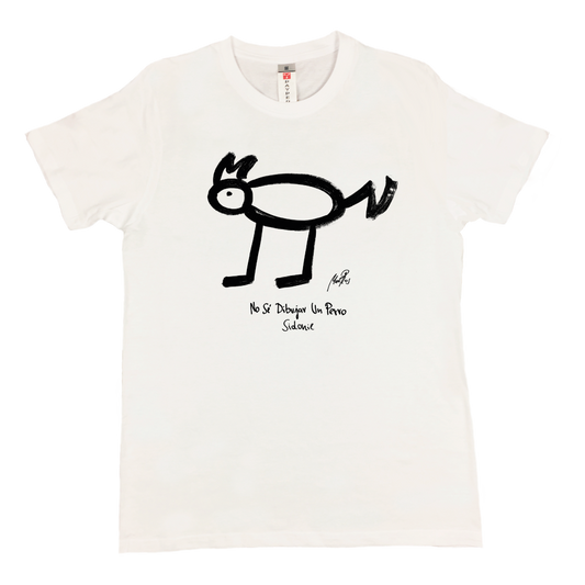 Camiseta No sé dibujar un perro Blanca