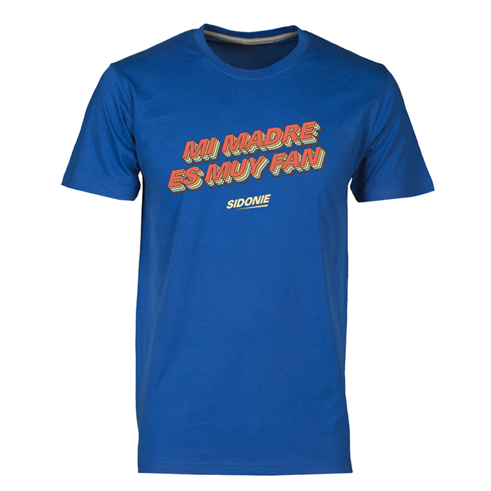 Camiseta Mi madre es muy fan Azul Infantil