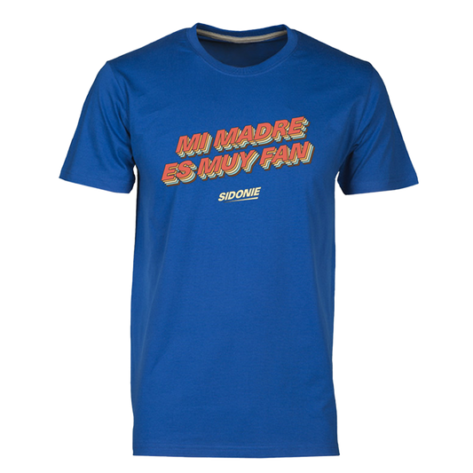 Camiseta Mi madre es muy fan Azul Infantil