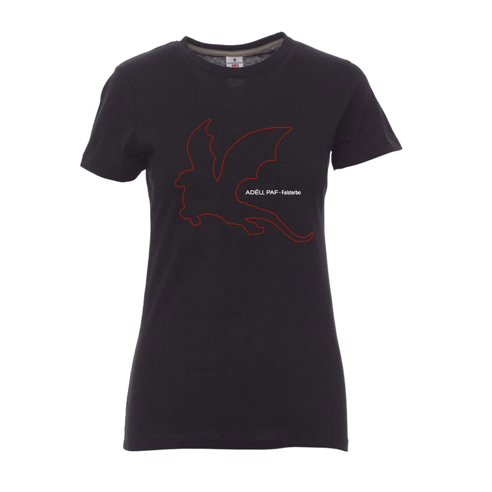 Camiseta entellada Adéu, Paf silueta Negra