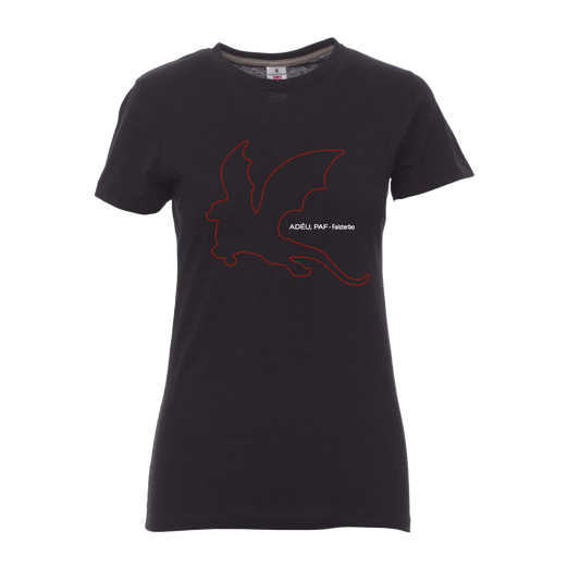 Camiseta entellada Adéu, Paf silueta Negra