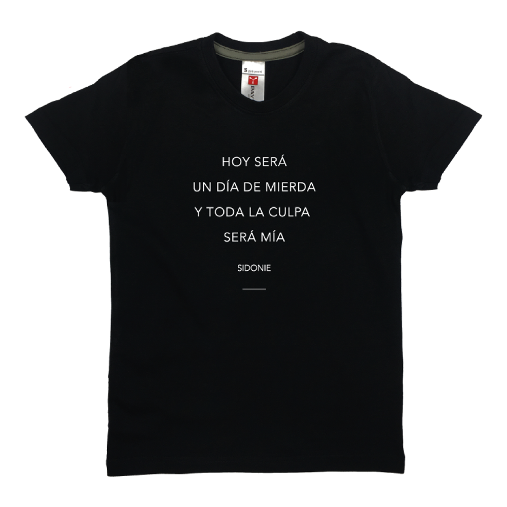 Camiseta entallada Un día de mierda Negra